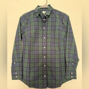NWT J. Crew Women’s Green Navy Flannel Shirt PXS